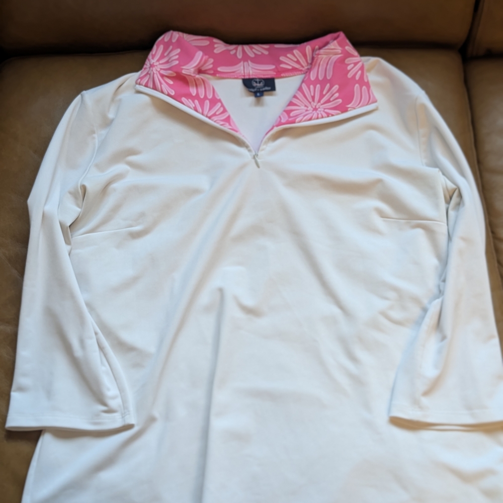 sailor + sailor Pink Floral Collar Pullover